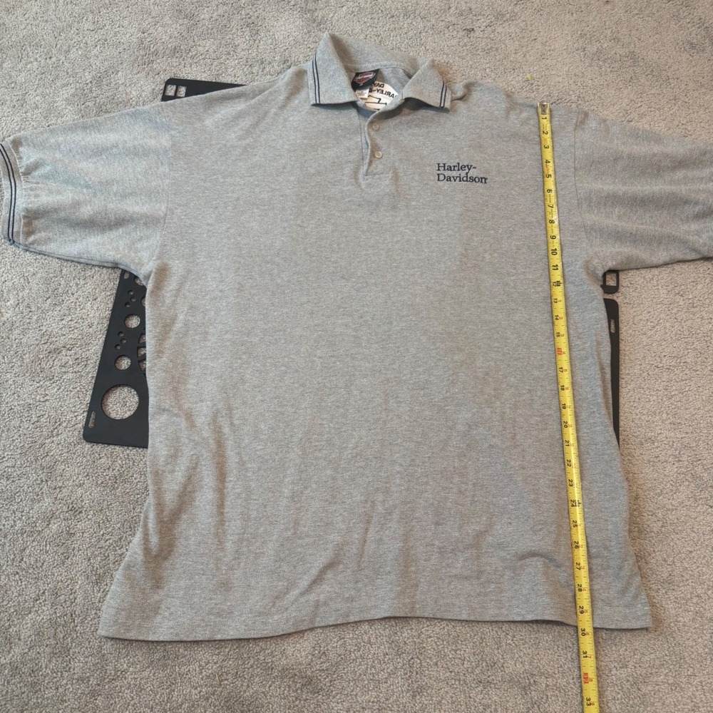 Harley Davidson Mens‎ 2X Polo Shirt Gray Short Sleeve Daytona Beach Florida Logo - Picture 7 of 9